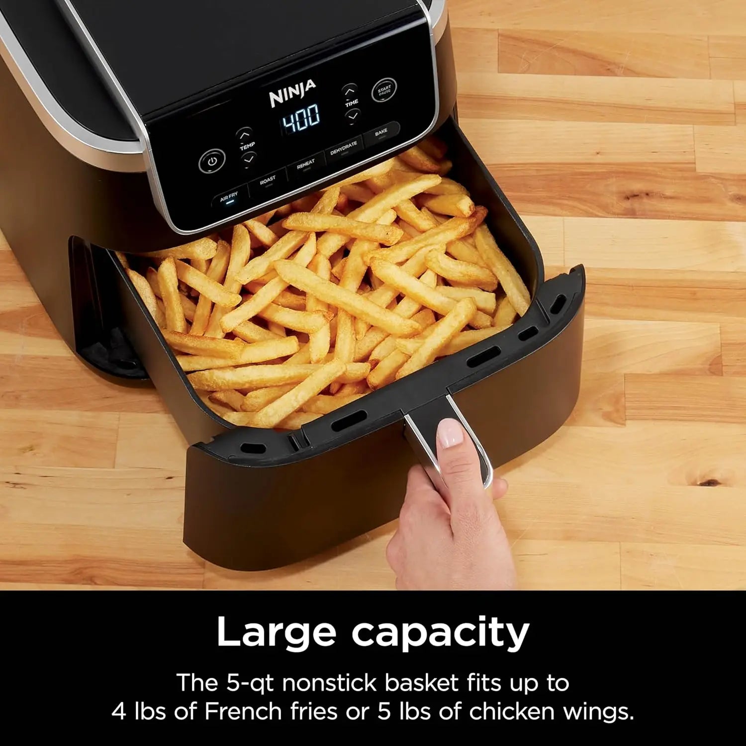 Air Fryer Pro 5-in-1 with 5 QT Capacity for Air Frying Baking Roasting Reheating and Dehydrating with Air Crisp Technology and Nonstick Basket - Sales Savvy Shop