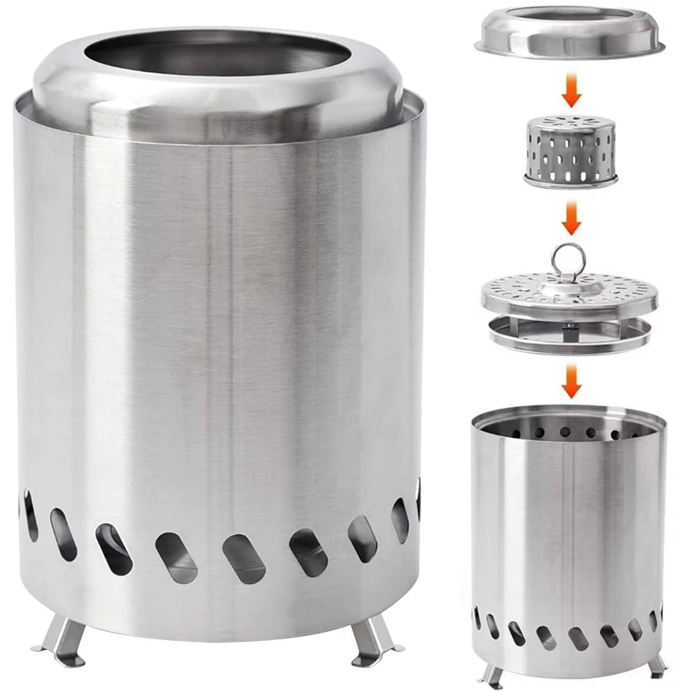 Smokeless Tabletop Fire Pit Indoor Outdoor Portable Mini Fire Pit Wood Burning or Pellet Fueled Bonfire - Sales Savvy Shop