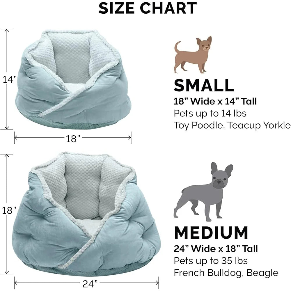 Comfortable Washable Pet Bed for Indoor Cats and Small Dogs Fiber-Filled Hug Bed with Non-Slip Base Cozy Plush Sleeping Space - Sales Savvy Shop