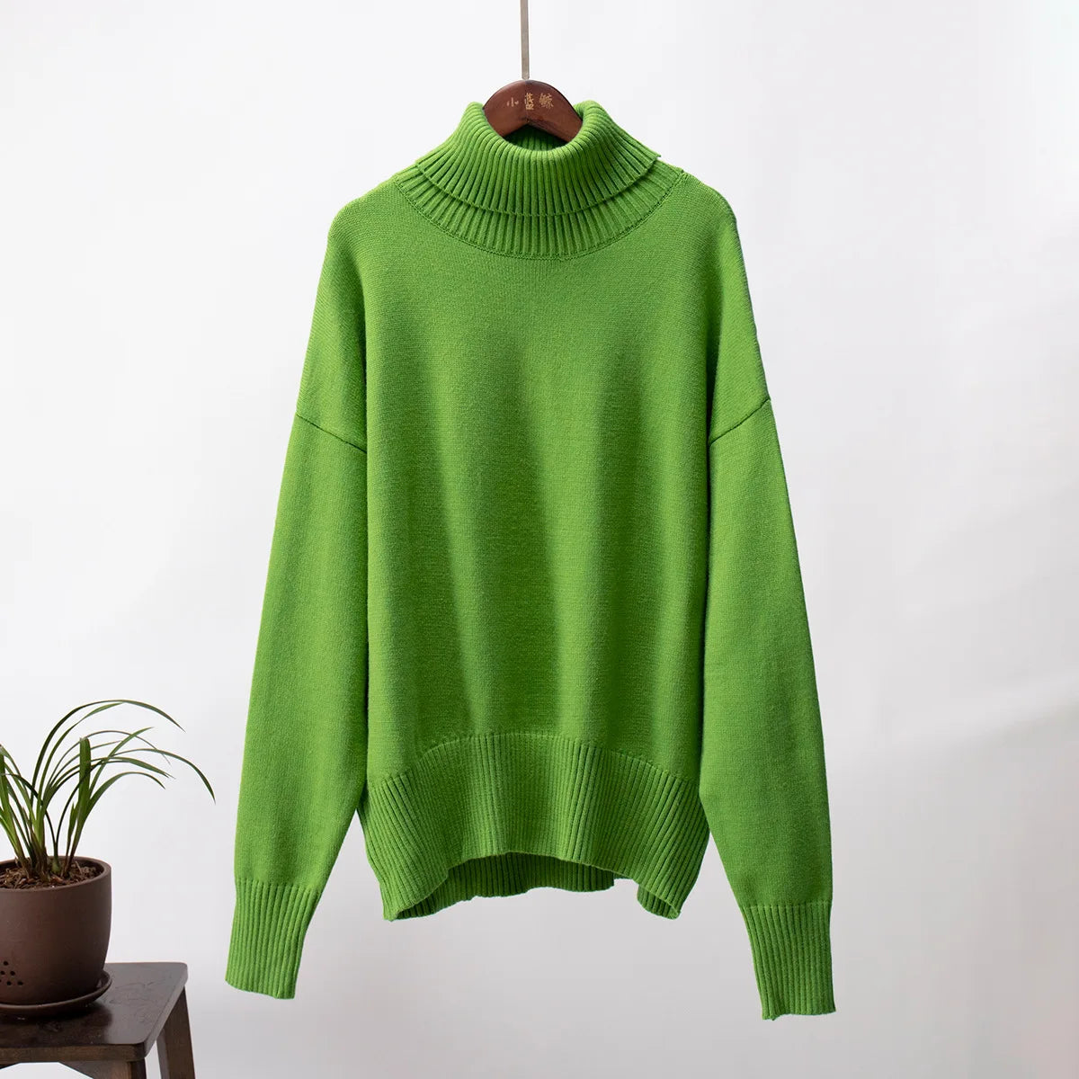Women Solid Color Loose Knit Sweater Long Sleeve Top - Sales Savvy Shop