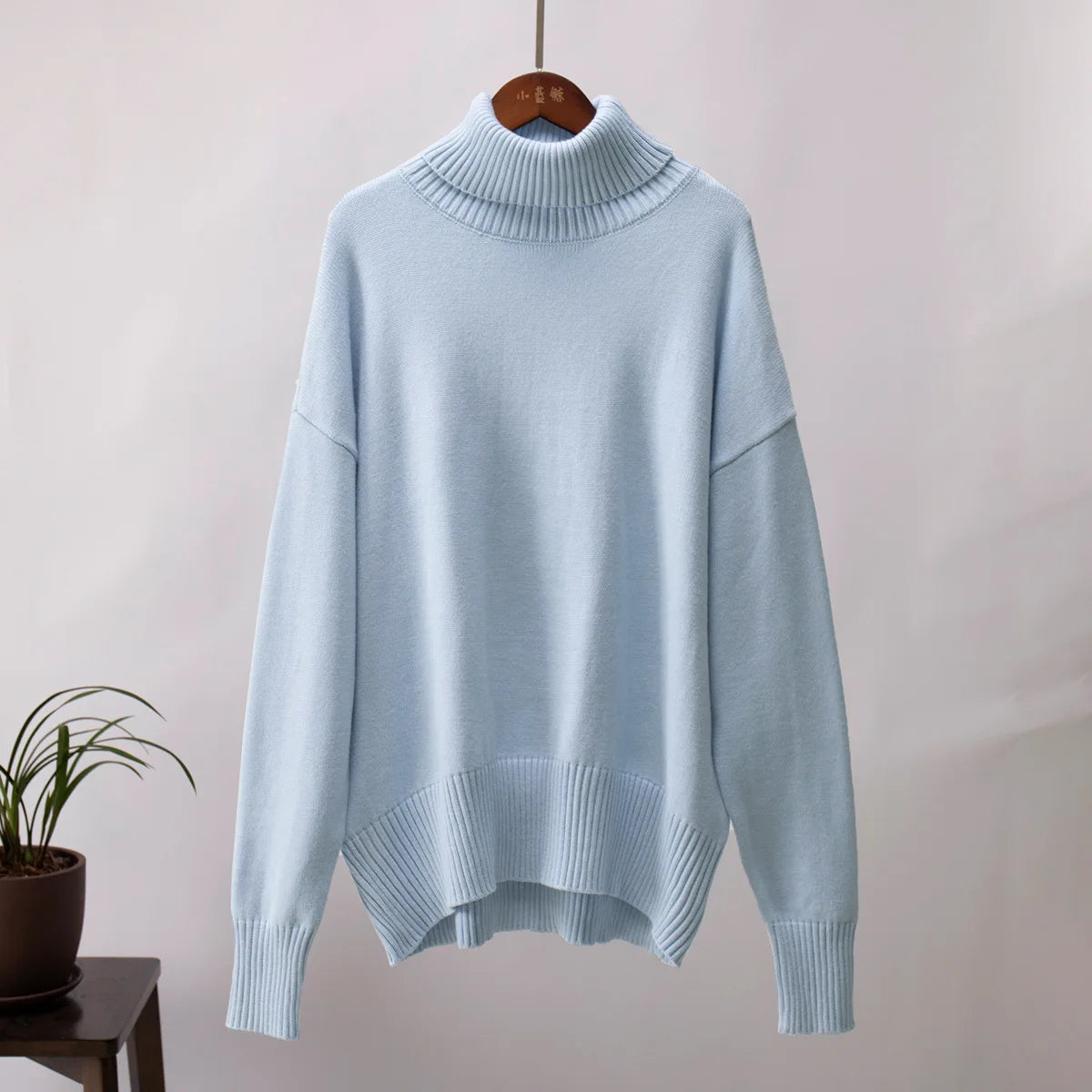 Women Solid Color Loose Knit Sweater Long Sleeve Top - Sales Savvy Shop