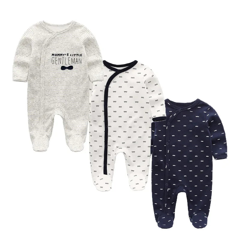 Fashion 3 Piece Autumn Winter Long Sleeve Casual Baby Girl Romper 100 Percent Cotton Soft Newborn Jumpsuit Clothes - Sales Savvy Shop