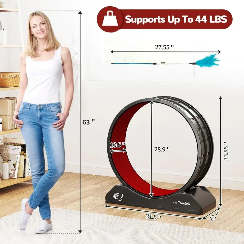 Cat Exercise Wheel Treadmill with Locking Mechanism Carpeted Runway Large Wheel for All Breeds - Sales Savvy Shop