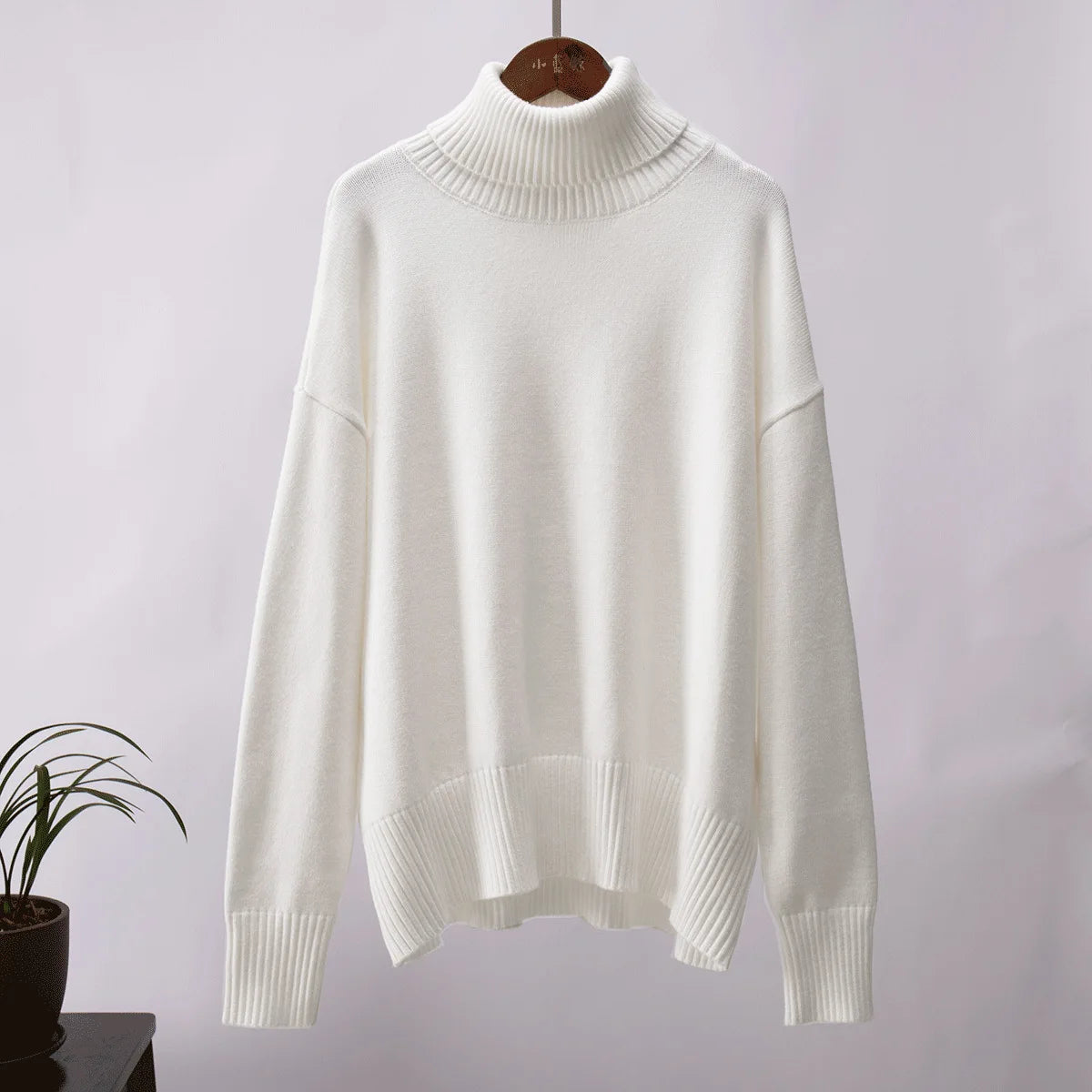Women Solid Color Loose Knit Sweater Long Sleeve Top - Sales Savvy Shop