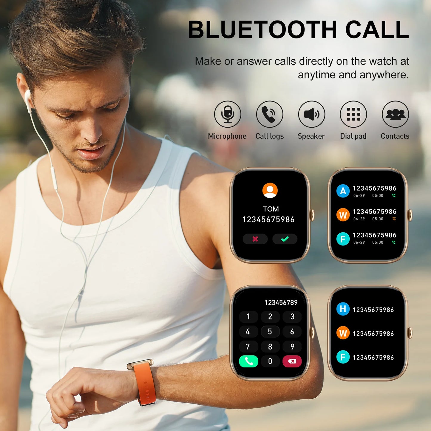 Nerunsa Smart Watch 1.85 Inch IP68 Waterproof Fitness Tracker with 110 Plus Sport Modes Heart Rate and Sleep Monitor - Sales Savvy Shop