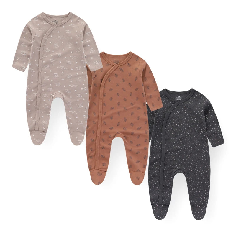 Fashion 3 Piece Autumn Winter Long Sleeve Casual Baby Girl Romper 100 Percent Cotton Soft Newborn Jumpsuit Clothes - Sales Savvy Shop