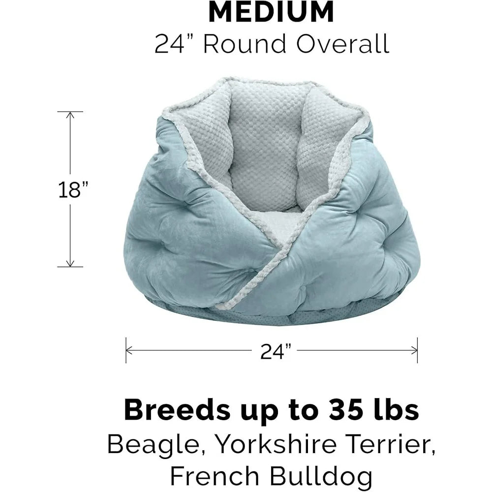 Comfortable Washable Pet Bed for Indoor Cats and Small Dogs Fiber-Filled Hug Bed with Non-Slip Base Cozy Plush Sleeping Space - Sales Savvy Shop