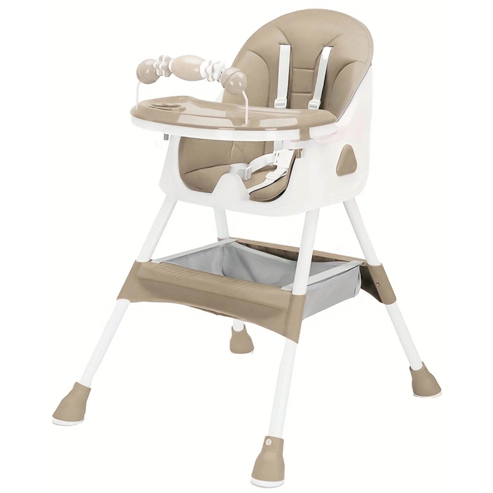 Ubravoo Foldable Baby High Chair for 6 Months and Up with Large Antislip Pad and Toy Rack Easy to Clean Feeding E500 - Sales Savvy Shop