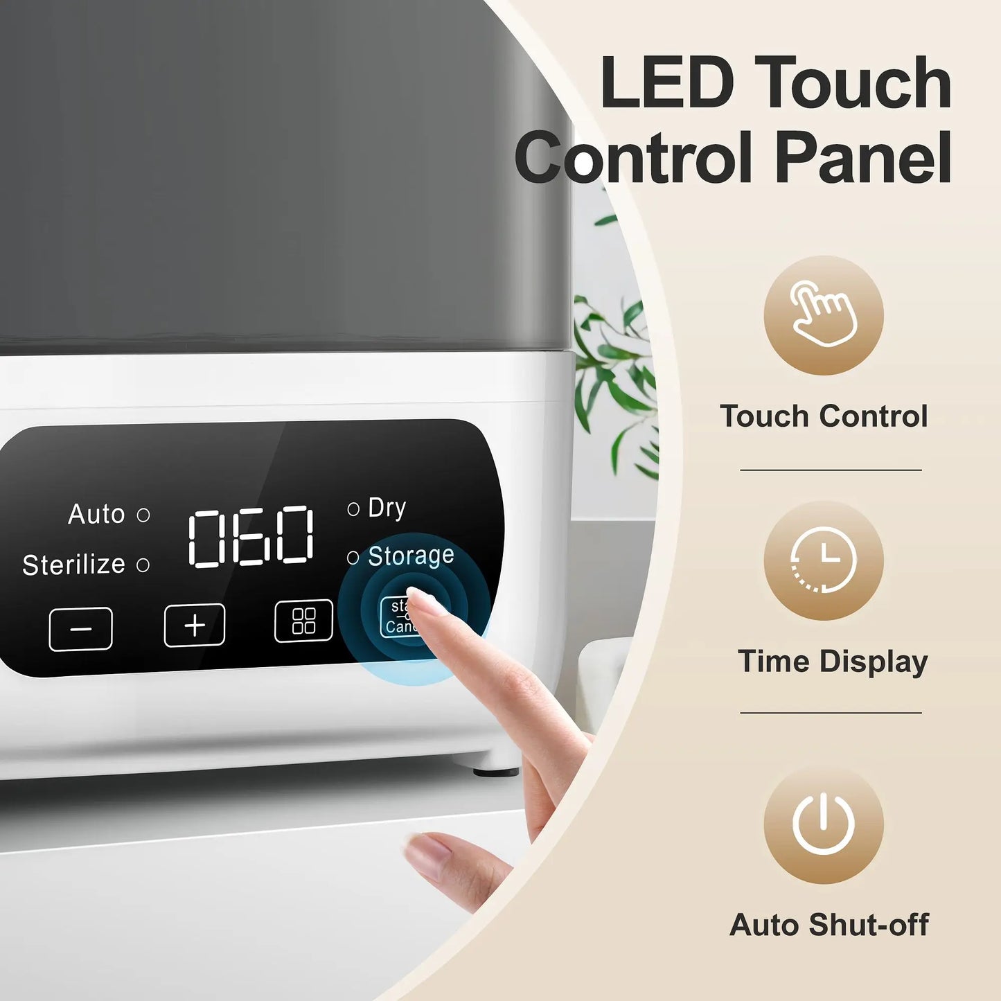 4 In 1 Baby Bottle Sterilizer And Dryer Steam Sanitizer With LED Touch Control And Auto Shut Off Universal For All Bottles