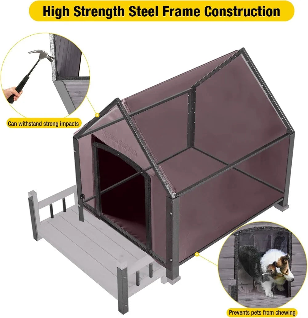 Dog House Outdoor Insulated Dog Kennel for Large Breed 50.87 Inch Weatherproof Large Dog Shelter with Anti Chewing - Sales Savvy Shop