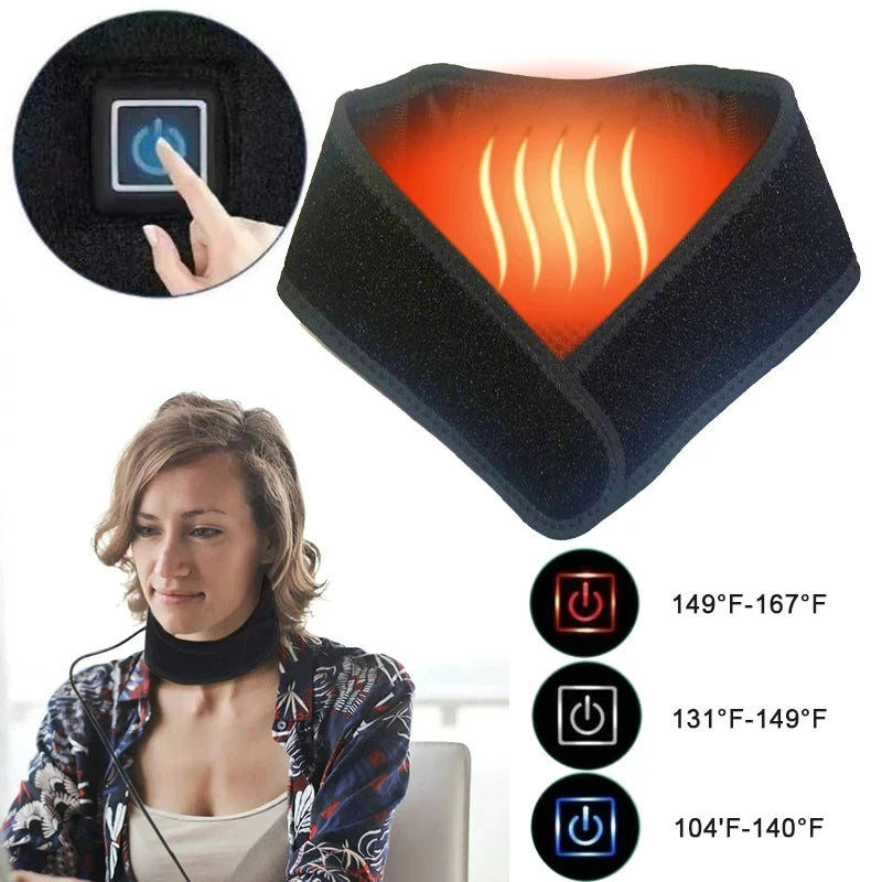 Black Heated Neck Guard USB Three Speed Unisex Universal Fit - Sales Savvy Shop