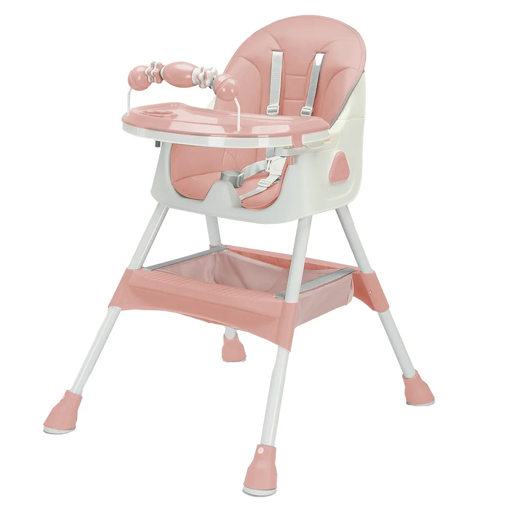 Ubravoo Foldable Baby High Chair for 6 Months and Up with Large Antislip Pad and Toy Rack Easy to Clean Feeding E500 - Sales Savvy Shop