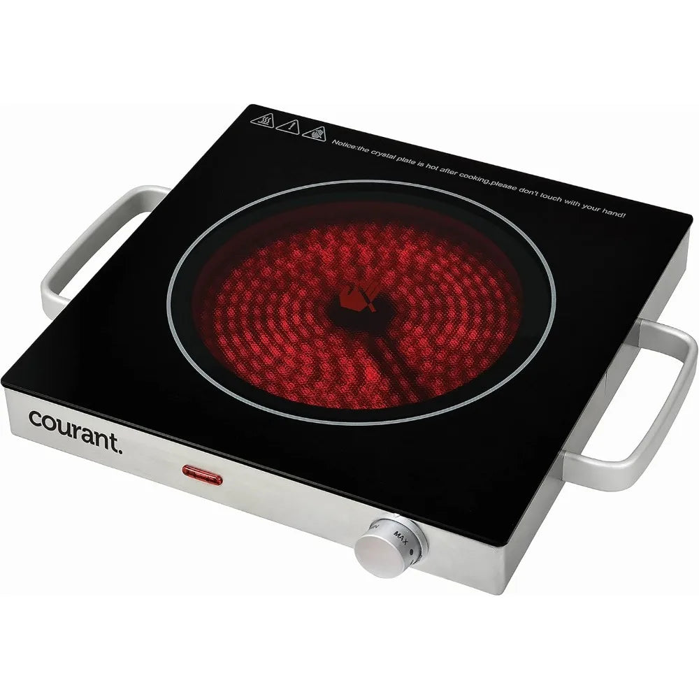 Electric Single Infrared Burner Ceramic Glass Hot Plate Cooktop 1500W Stainless Steel Portable Cooking Solution - Sales Savvy Shop