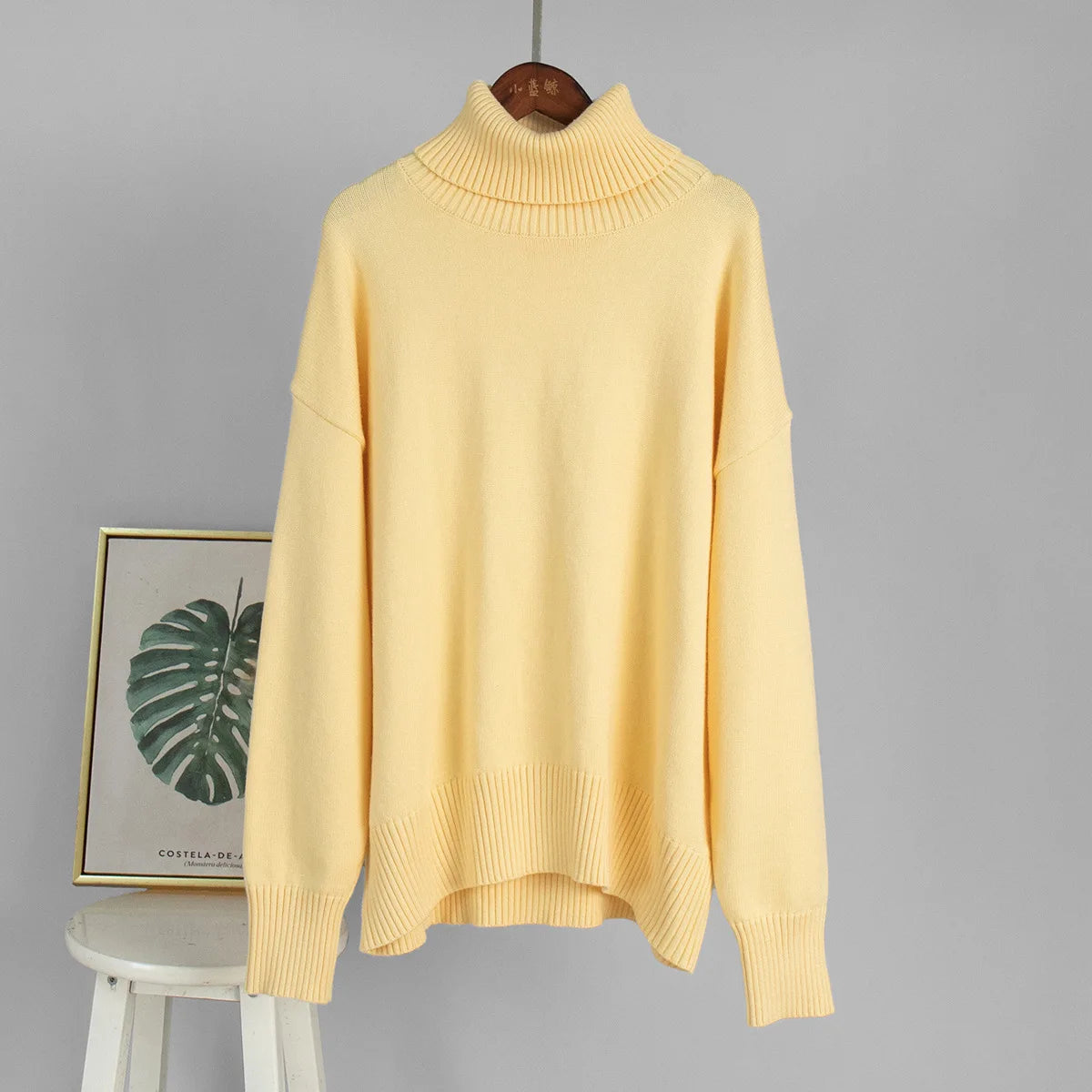 Women Solid Color Loose Knit Sweater Long Sleeve Top - Sales Savvy Shop