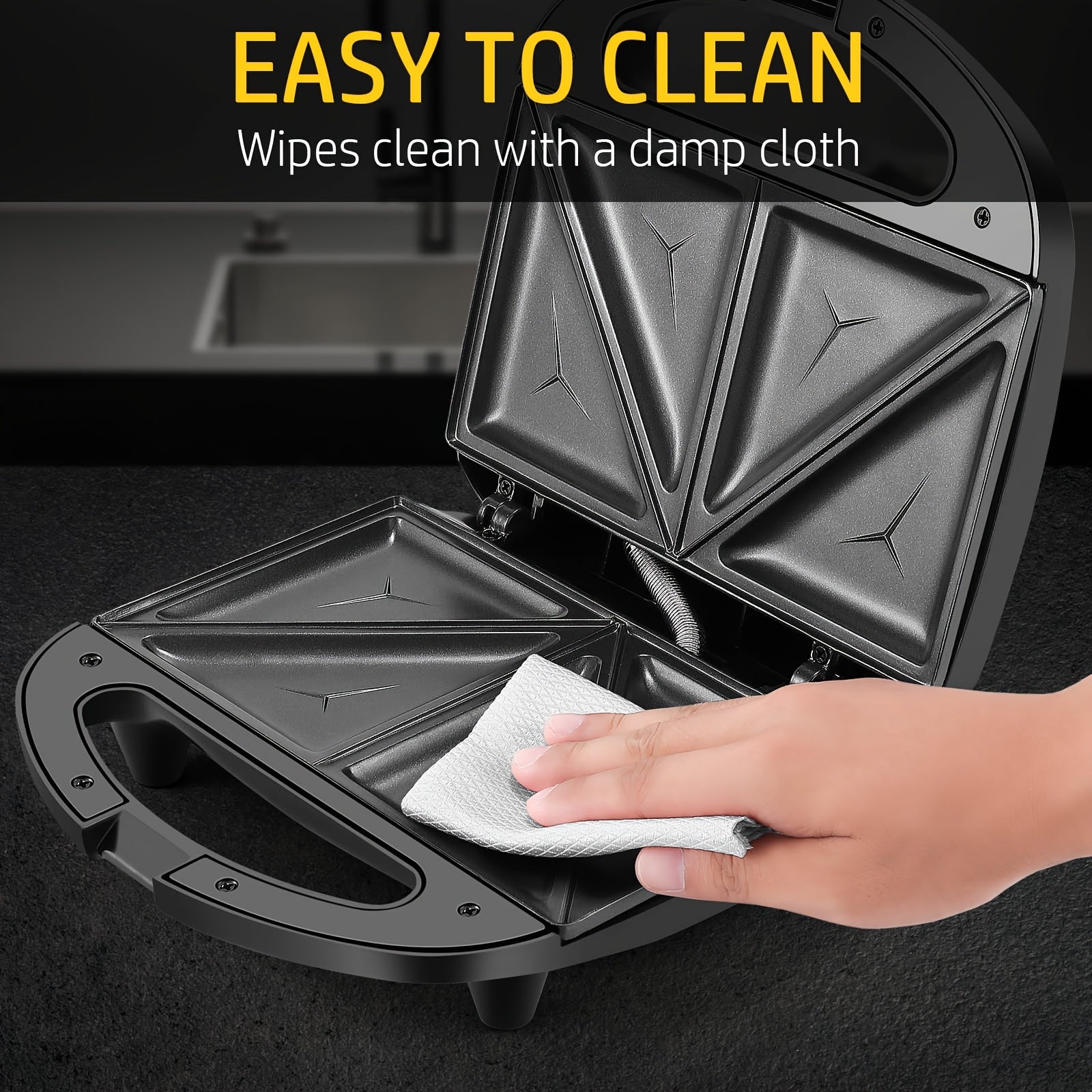 Non Stick Multifunctional Sandwich Maker And Panini Press Easy To Use And Clean With LED Indicator Lights And Cool Touch Handle Black - Sales Savvy Shop